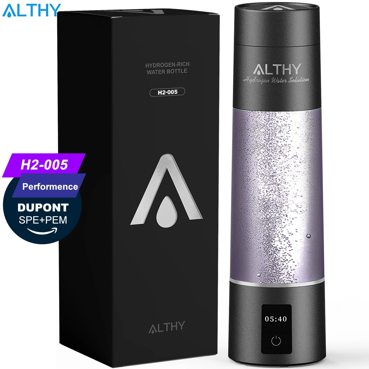 Buy ALTHY Best Performance Hydrogen Water Bottle – Front View