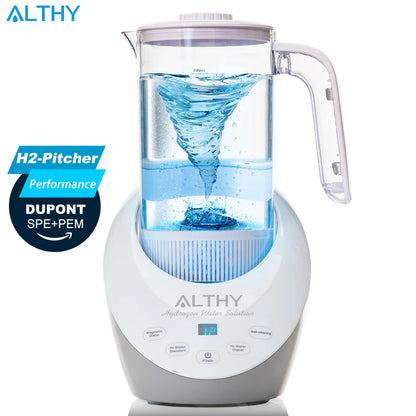 Advanced ALTHY hydrogen water pitcher with 1600ml capacity for family hydration